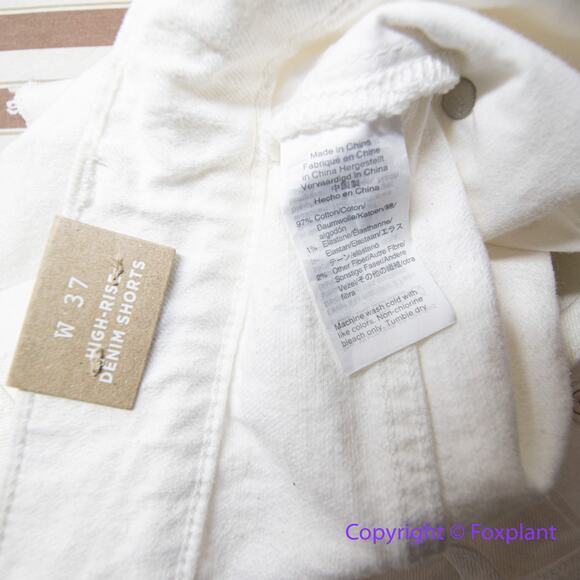 New! Madewell High-Rise Denim Shorts in Tile White size 37 - Picture 14 of 15